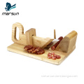 amazon supplier best home use unique manual rubber wooden biltong chorizo guillotine meat salami bacon cutter sausage slicer